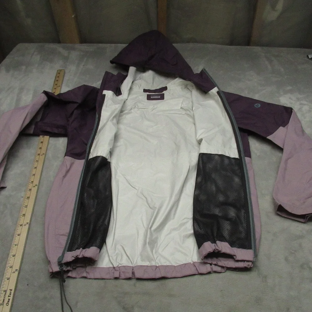 Merrell Jacket Womens Medium Purple Fallon Lightweight Hooded Wind Rain Full Zip